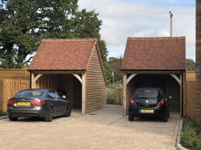 Pic 110. 2 no. 3.0m x 5.4m 1 bay Open Barns with plain tiles